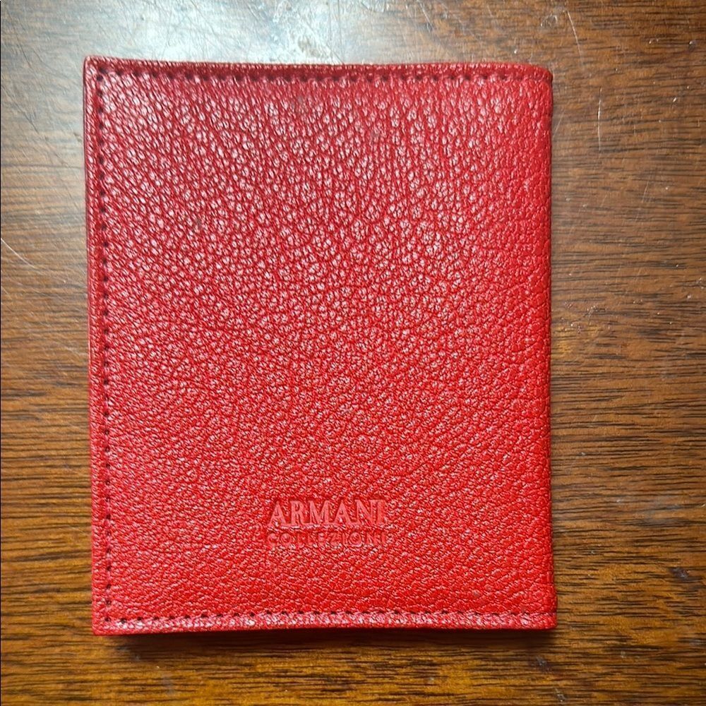 Giorgio Armani Red Leather Wallet